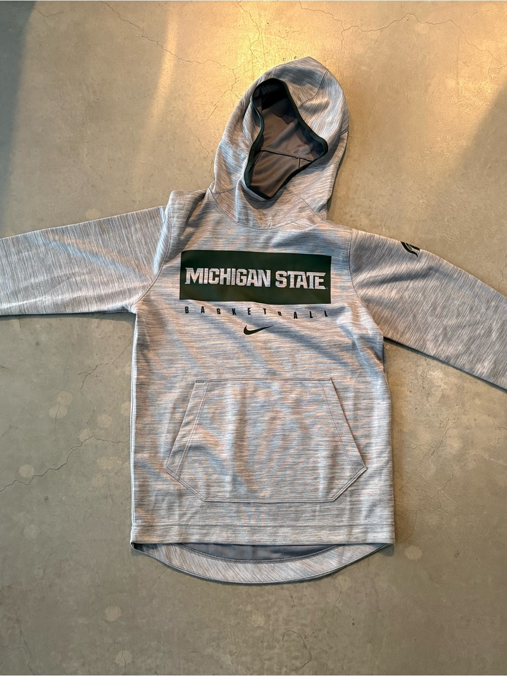 Nike Gray Michigan State Basketball Hooded Sweatshirt